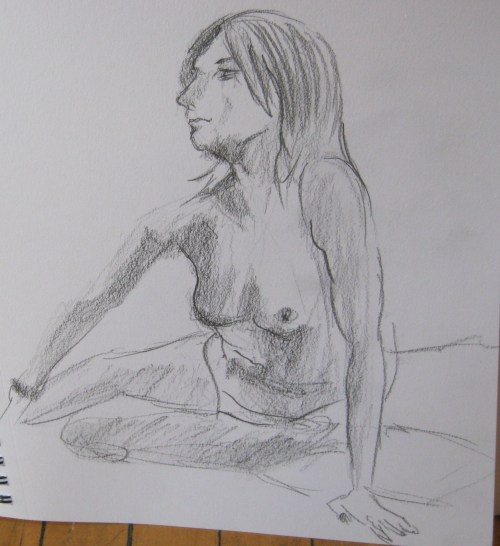 Jillian Page in a pose sketched during a Figure Drawing workshop on body acceptance in Montreal on Oct. 20, 2013.