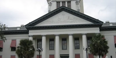 New (background) and old (foreground) Florida State Capitol buildings, Tallahassee. (Photo source: Wikipedia)